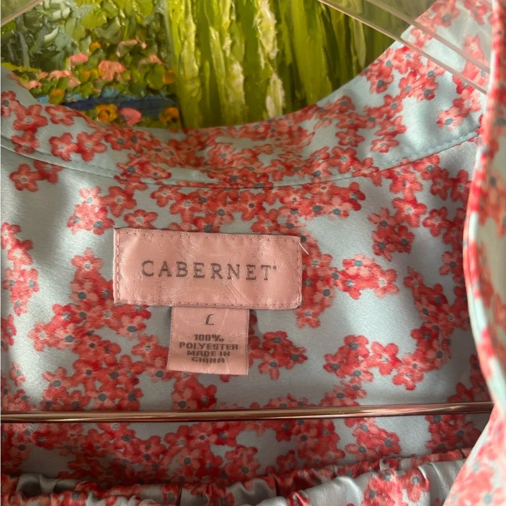 Cabernet Pink and White Floral Pajama Set - Picture 2 of 4